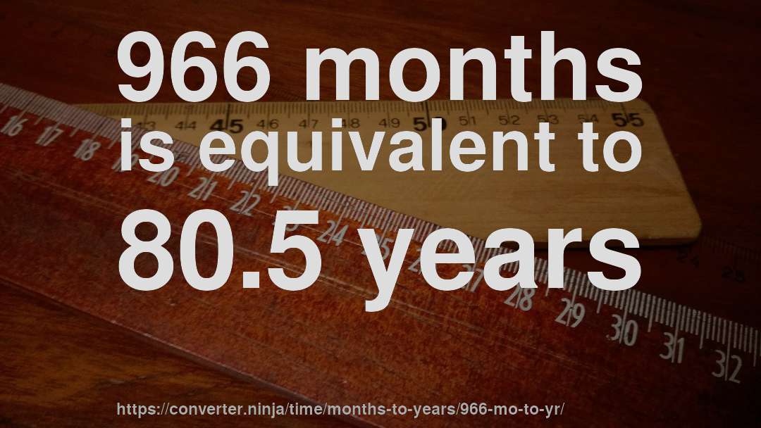 966 months is equivalent to 80.5 years