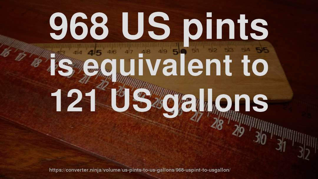 968 US pints is equivalent to 121 US gallons