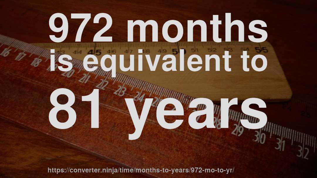 972 months is equivalent to 81 years