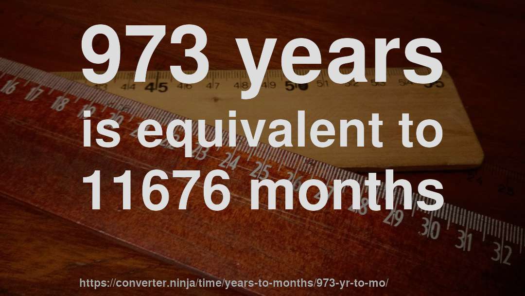 973 years is equivalent to 11676 months