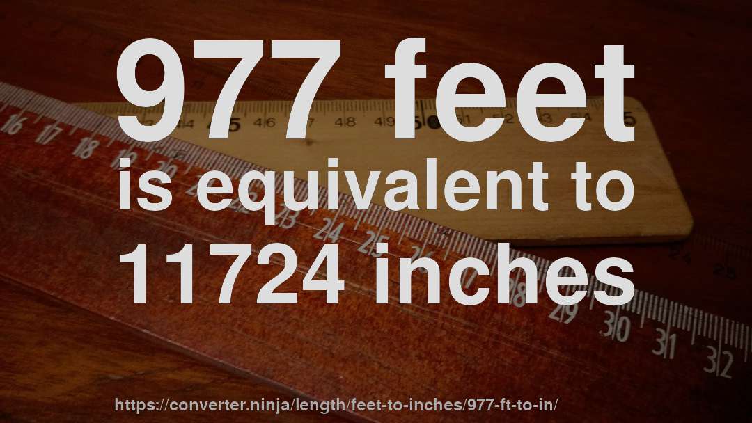 977 feet is equivalent to 11724 inches