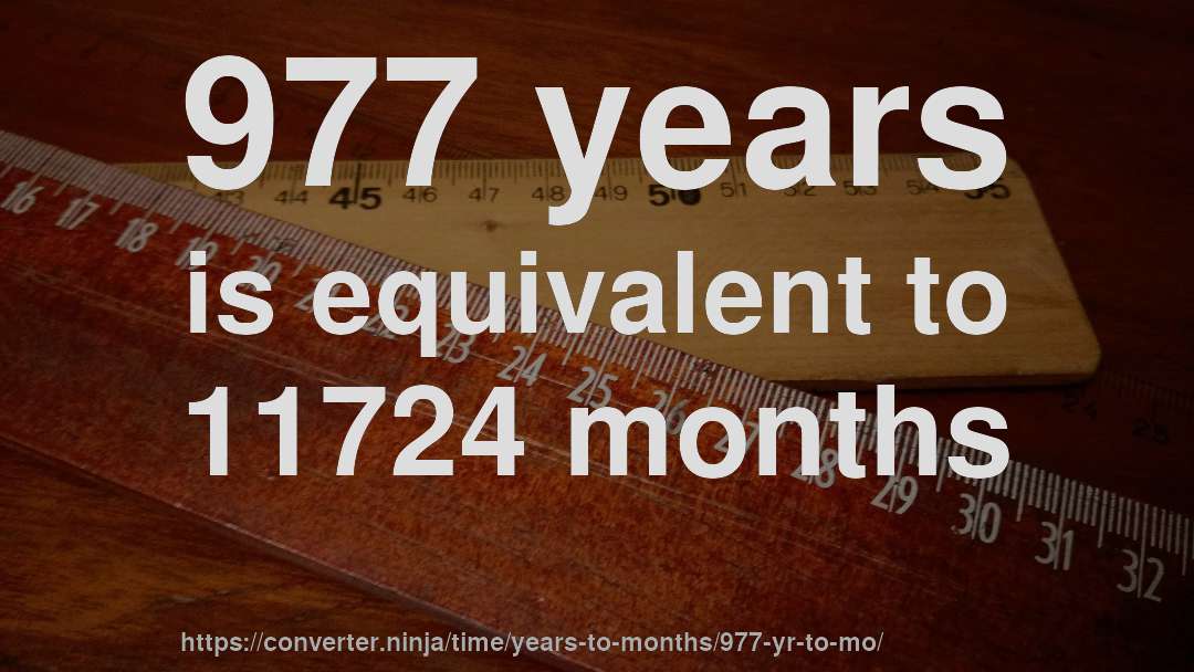 977 years is equivalent to 11724 months