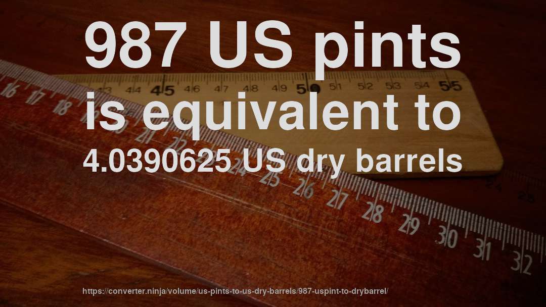987 US pints is equivalent to 4.0390625 US dry barrels