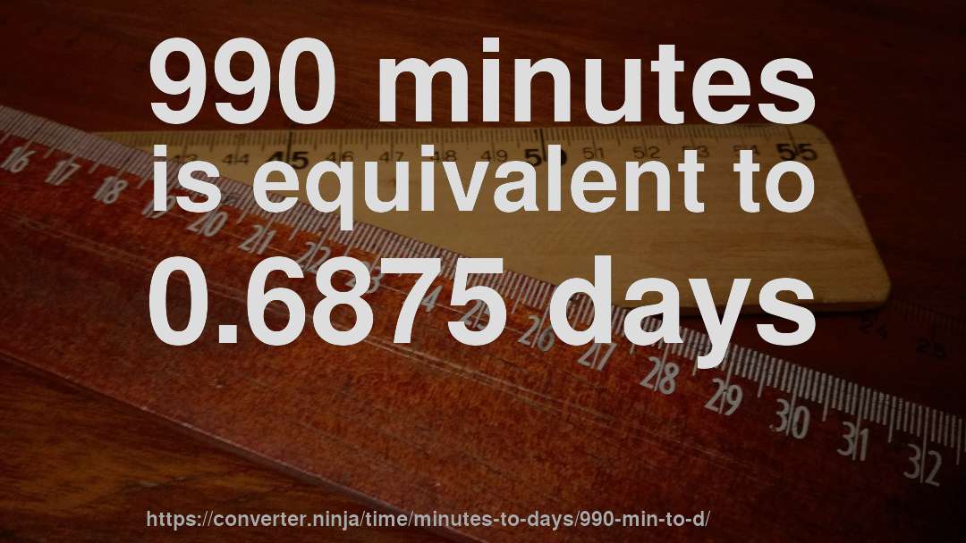 990 minutes is equivalent to 0.6875 days