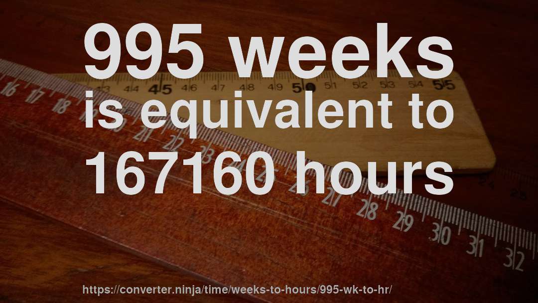995 weeks is equivalent to 167160 hours