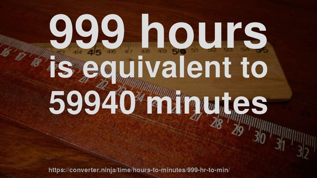 999 hours is equivalent to 59940 minutes