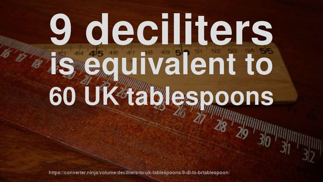 9 deciliters is equivalent to 60 UK tablespoons